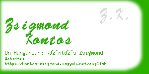 zsigmond kontos business card